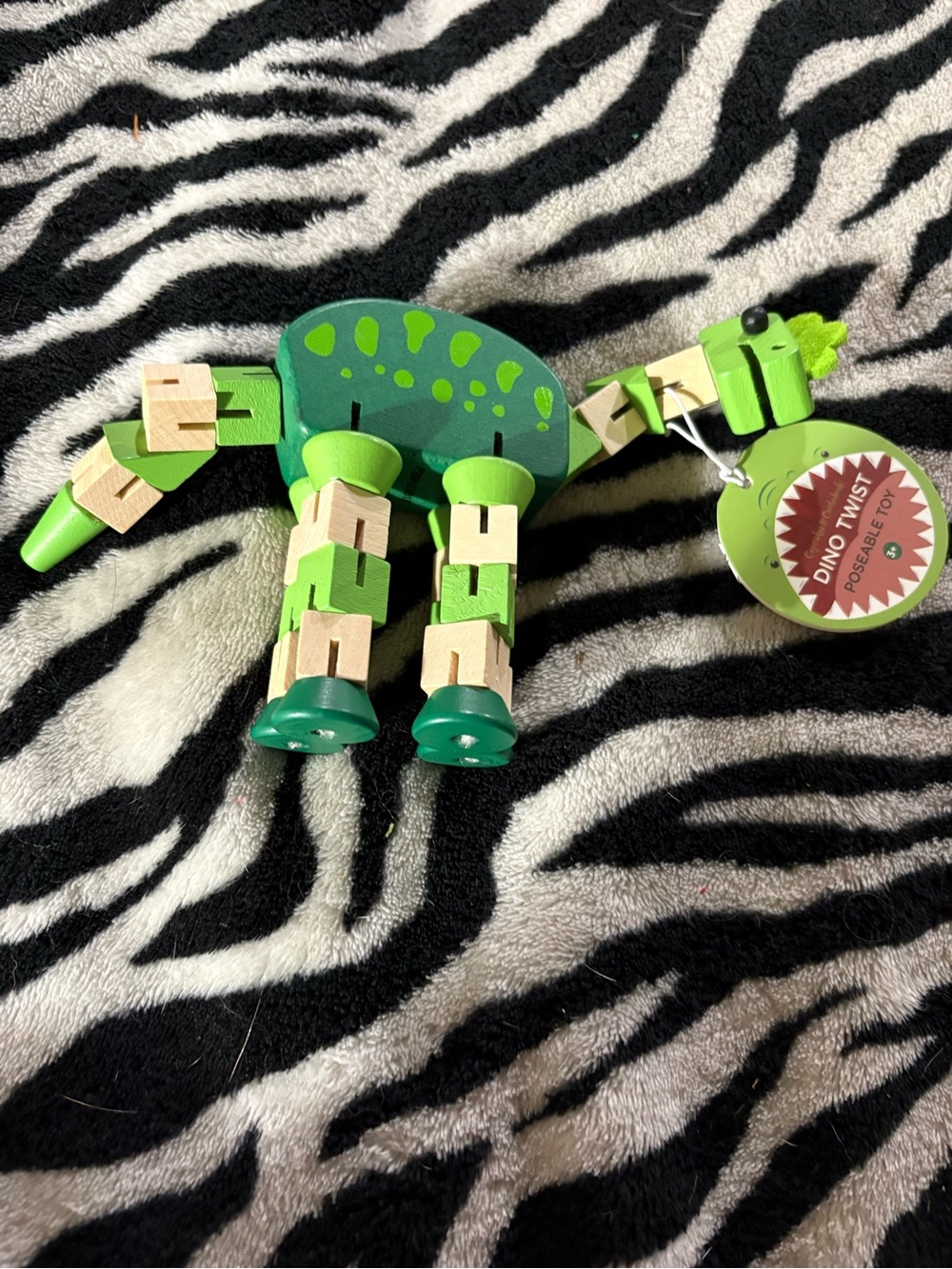 Wooden Twistable Green Dino Toy - Kids Toys